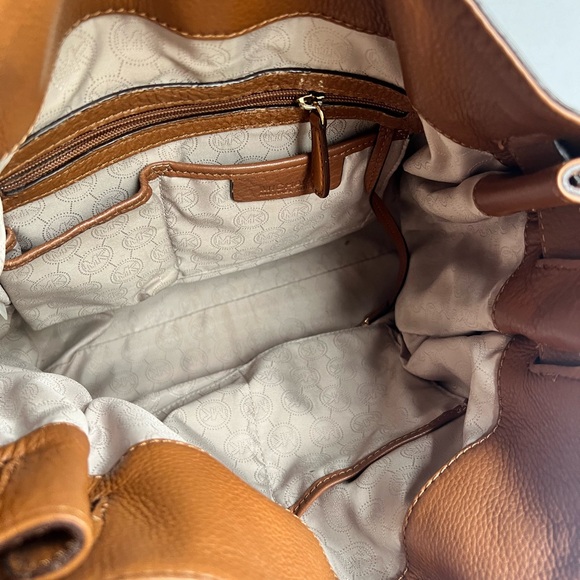 Michael Michael Kors Hamilton classic cognac Pebble Leather satchel Shoulder - Picture 9 of 14